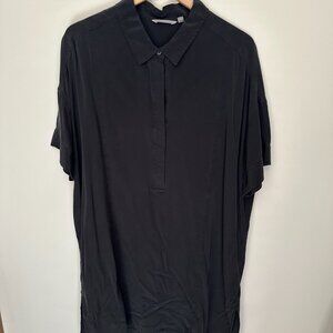 Black Silk, SS, Button Down, Tunic Blouse